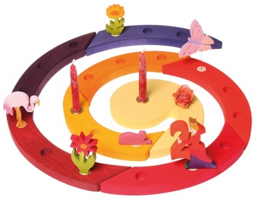 Dekorationsbeispiel Geburtstagsspirale Rottöne