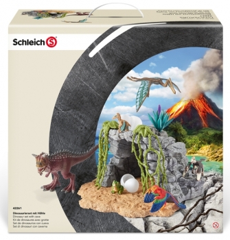 Preview: Schleich Dinosaurierset mit Höhle