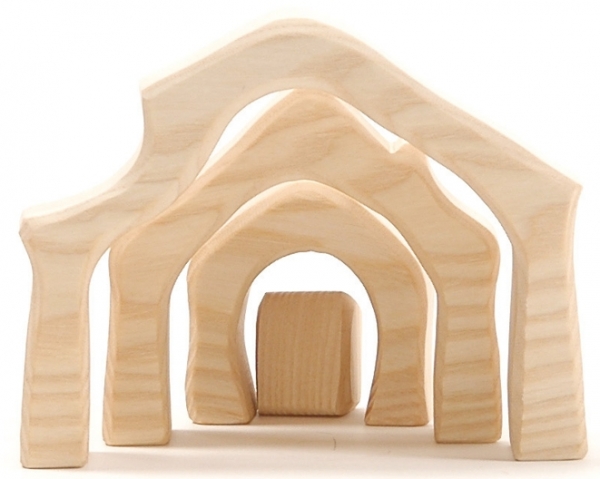 Krippenstall mini 4-teilig