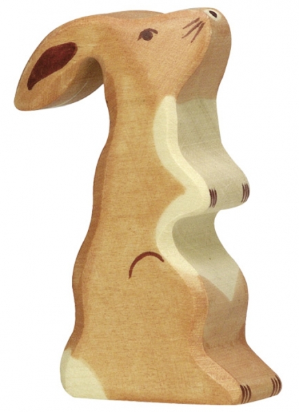 Holztiger Hase aufrecht