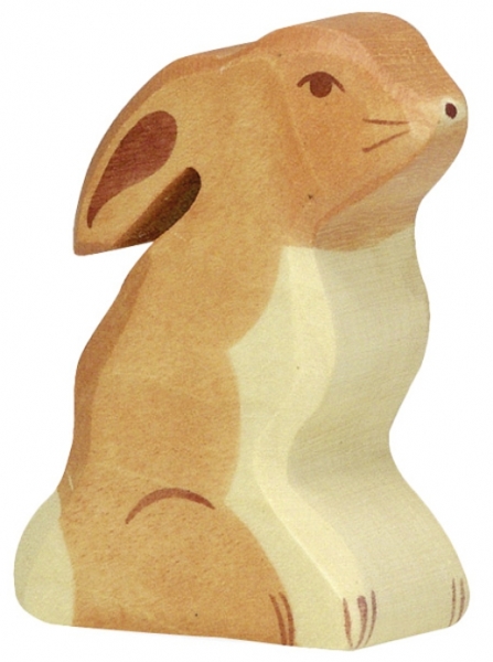 Holztiger Hase sitzend