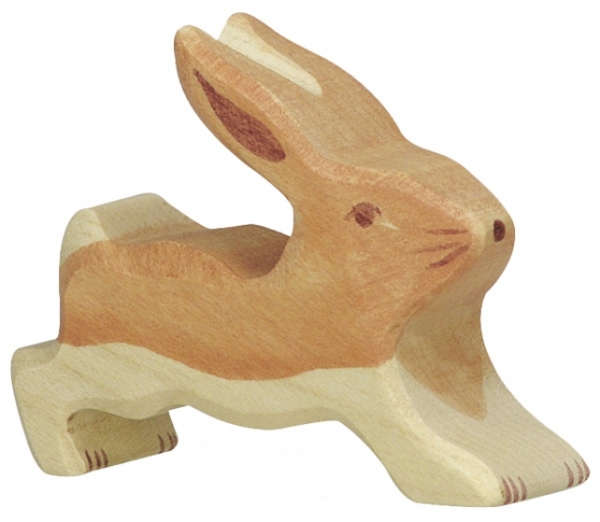 Holztiger Hase klein laufend
