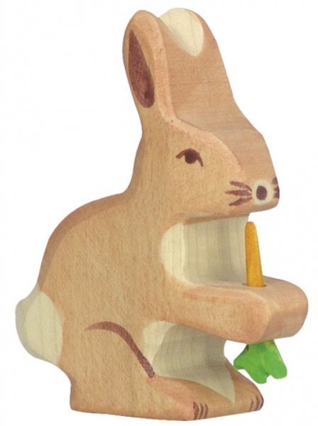 Holztiger Hase mit Karotte